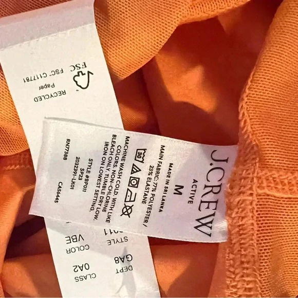 NWT J. Crew CloudStretch One-Shoulder Sports Dress w Shorts Pink Orange Tennis M - Picture 6 of 6